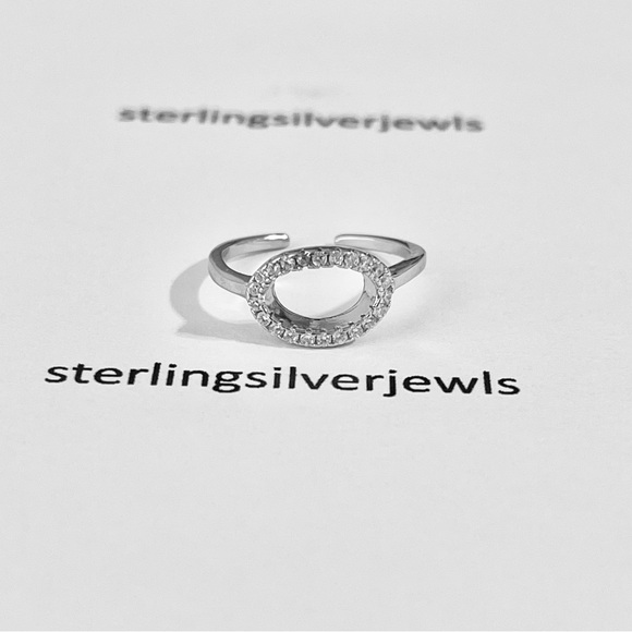 Sterling Silver Open Circle CZ Toe Ring, Halo Rings, CZ Stone Jewelry - Picture 4 of 11